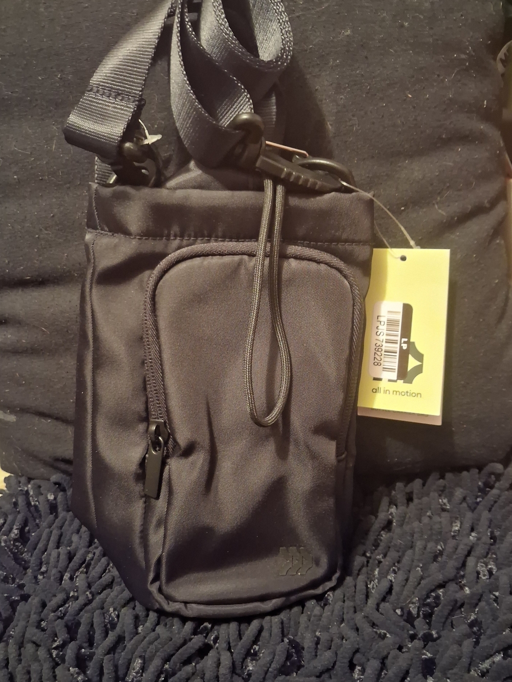 all in motion Black Compact Crossbody Water Bottle Bag